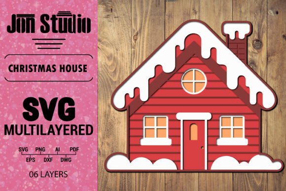 3D Christmas House SVG: Elevate Crafts & Graphics