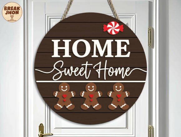 3D Layered Christmas Door Hanger Svg for Winter Laser Cutting