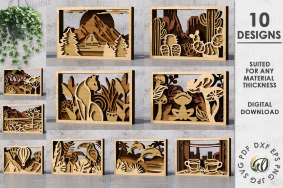 3D Layered Home Decors for Laser Cutting Wall Decor