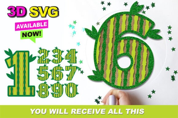 Bamboo Numbers 3D SVG for Unique Shapes