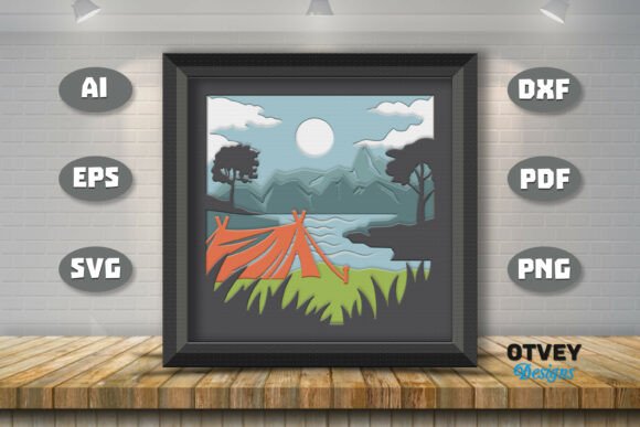 Camping 3D SVG for Shadow Boxes