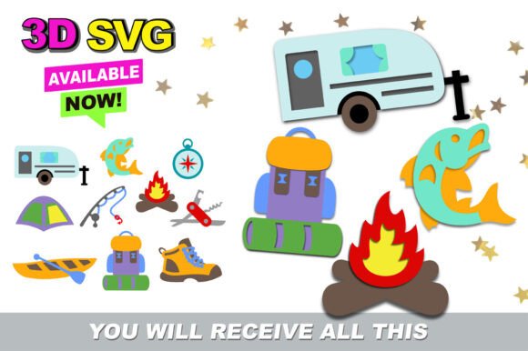 Fishing 3D SVG for Sharp Shapes