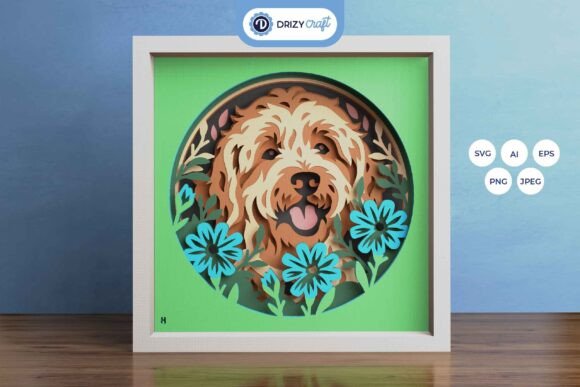 Goldendoodle 3D SVG for Shadow Boxes