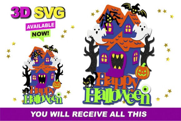 Halloween 3D SVG Haunted House Topper Review