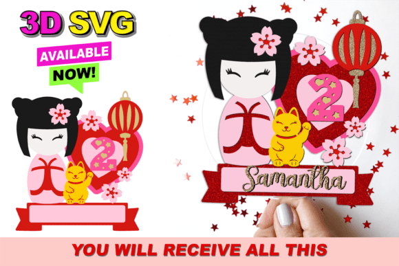Kokeshi Cake Toppers: Laser Cutting & More