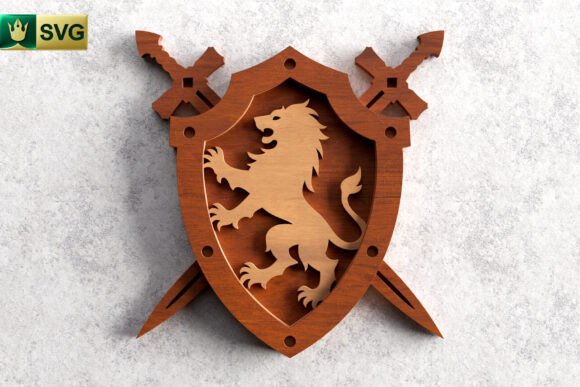 Lion Crest 3D SVG for Fantasy And Fairy Tales