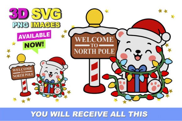 Polar Bear Christmas Topper 3D SVG Review
