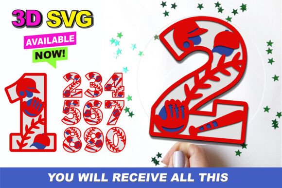 Review: Baseball Numbers 3D SVG for Embroidery
