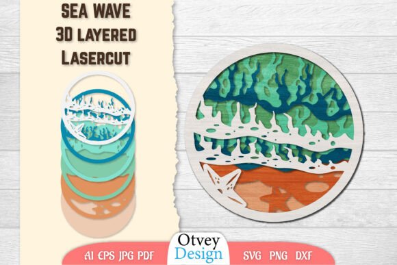 Reviewing Sea Wave 3D Layered Lasercut for Stitchers