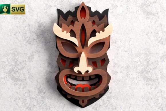 Tribal Mask V6 3D SVG for Home Décor