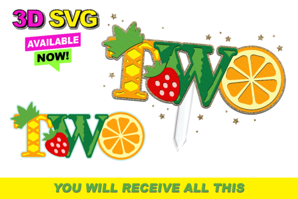 TWOtti Frutti 3D SVG Shapes for Crafters