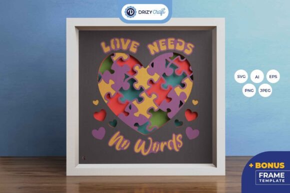 World Autism Day 3D Shadow Box: A Crafter’s Review of this 3D SVG